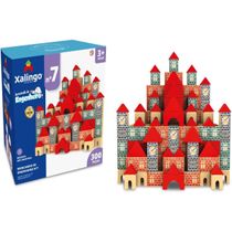 Blocos De Montar Em Madeira Brincando de Engenheiro 300 Peças N7 Xalingo