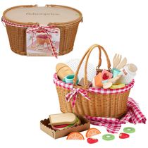 Cesta de Piquenique Fisher-Price 31 Peças de Madeira para Roleplay Pré-Escolar 3+ Anos