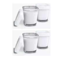 Potes de Vidro Armazenamento Leite e Papinhas c/4 Branco Clingo