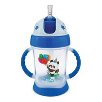 Copo Treinamento Com Canudo Panda Azul 250ml Comtac Kids