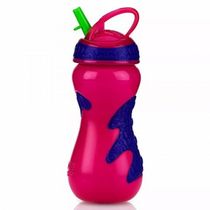Copo Gator Grip Canudo Rígido 450ml +18m Rosa Nuby
