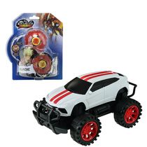 Kit Veículo Controle Remoto Garagem S.A. Engage - Branco (3537B) + Pião Infinity Nado Plastic Series - Vermelho (3900V)