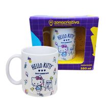 Caneca de Cerâmica 350ml Hello Kitty Zona Criativa Pop New Gift | Produto Licenciado, Criativo e Perfeito para Presentear
