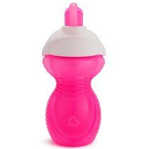 Copo Click Lock Com Canudo 266ml + 12 meses Rosa Munchkin