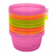 Kit 6 Potes Para Papinha 180ml Rosa Buba