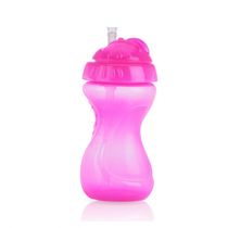 Copo Tampa Giratória Canudo 300ml +12m Rosa Nuby