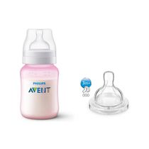 Mamadeira Classic 260ml +1m Rosa + Bico Extra n.3 Philips Avent