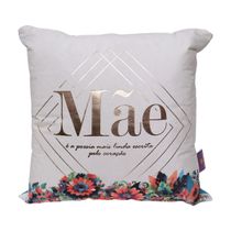 Almofada Veludo 40x40 Zona Criativa Mãe Garden | Presente Especial com Estampa Floral, Toque Macio e Design Afetivo para o Dia das Mães