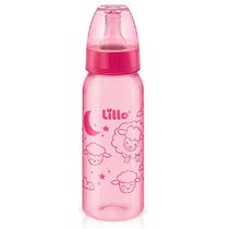 Mamadeira Divertida 240ml Bico Redondo Rosa Lillo