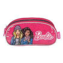 Estojo Escolar Infantil Triplo Barbie E Amiga Pink Luxcel
