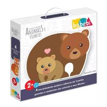 Quebra-Cabeça - Baby Animais e Filhotes 12 Peças Em Madeira - Babebi