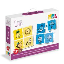 Jogo Educativo Conhecendo As Cores 21 Peças em Madeira - Babebi