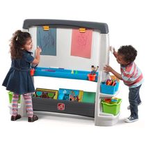 Cavalete Jumbo para Crianças, Desperte a Criatividade dos Pequenos com Este Suporte para Desenho e Pintura, Step2, Cinza e Branco