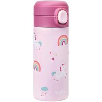 GARRAFA TERMICA PAREDE DUPLA MAGIC COM CANUDO UNICORNIO ROSA - BUBA