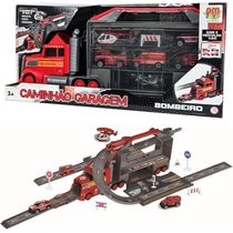 Caminhão Garagem Bombeiro Pista Maleta | DM Toys