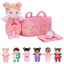 Baby OUOZZZ - Boneca Realista com Acessórios de Pelúcia, Enxoval Completo para Brincar e Dormir - Mini Rosa