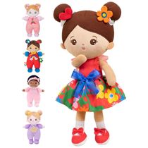 Boneca de Pelúcia Fofinha OUOZZZ para Meninas - Primeira Boneca Hispânica para Menores de 2 Anos - Marrom, Macia e Dorminhoca