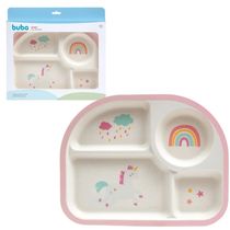 PRATO INFANTIL COM DIVISORIAS MAGIC UNICORNIO ROSA - BUBA