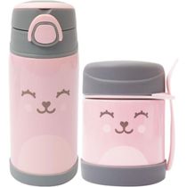 KIT POTE + GARRAFA TERMICA GUMY ROSA - BUBA