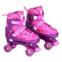 Patins Roller Ajustável Cadarço com Acessórios Rosa Tamanho P 30-33 DM Radical