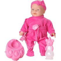 Boneca Mini Bebê Mania Xixi Com Chupeta E Mamadeira E Penico