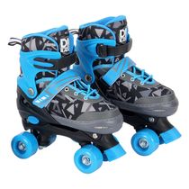 Patins Roller Ajustável Cadarço com Acessórios Azul Tamanho G 38-41 DM Radical