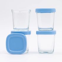 POTES DE VIDRO ARMAZENAR LEITE PAPINHA 150ML AZUL PETIT PIA