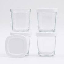 POTE DE VIDRO ARMAZENAR LEITE PAPINHA 150ML BRANCO PETIT PIA