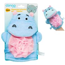 ESPONJA MACIA PARA BANHO INFANTIL 0M+ - HIPOPOTAMO - CLINGO