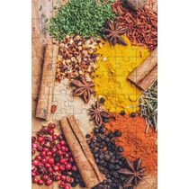 Kit 2 Quebra-Cabeças Temperos Coloridos de 60 Peças