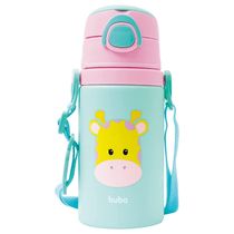 Garrafinha Alumínio e Canudo Girafa 450ml Buba