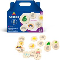 Jogo da Memória Sombras e Formas II 32 peças em madeira Xalingo