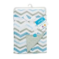 Manta / Coberta Ondinhas Azul e Cinza 80*70cm Clingo