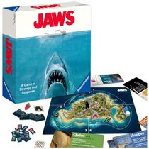 Jogo de Tabuleiro Jaws da Ravensburger: Diversão e Adrenalina em 1,20m de Estratégia e Suspense para Fãs de Tubarões!