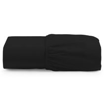 Lençol Unique Avulso de Baixo Casal Padrão com Elástico Micro Percal 400 Fios - Preto