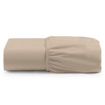 Lençol Unique Avulso de Baixo Casal Padrão com Elástico Micro Percal 400 Fios - Avelã