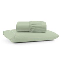 Jogo Cama Lençol Bali Solteiro Percal 180 Fios 100% Algodão Ponto Palito 2 Peças - Verde