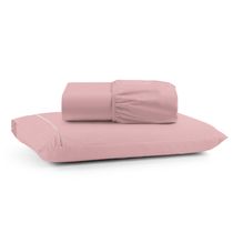Jogo Cama Lençol Bali Solteiro Percal 180 Fios 100% Algodão Ponto Palito 2 Peças - Rosa