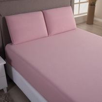 Jogo Cama Lençol Sonnet Solteiro Malha Lisa 100% Algodão Macio 2 Peças - Rosê