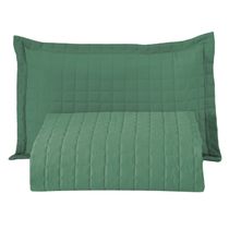 Kit Cobre Leito Colcha Bellini Solteiro Dupla Face Percal 300 Fios Textura Matelassê 2 Peças - Verde