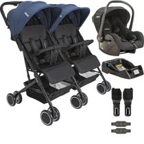 Carrinho Kiddo para Gemeos com Bebe Conforto Mascote Marinho