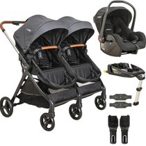 Carrinho Kiddo de Gemeos Bebe Conforto Base ISOFIX Speedy Grafite