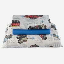 Jogo Cama Lençol Diverkids Solteiro Infantil Malha Soft 100% Algodão 3 Peças - Carros Azul