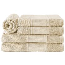 Jogo de Banho Toalhas Livy 100% Algodão Relevo em Flocos 5 Peças - Nude