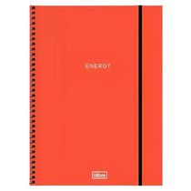 Caderno Universitario Neon Energy Laranja 1M 80Fls Tilibra