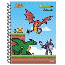 Caderno Universitario Pixel Dragoes 1M 80Fls Sao Domingos