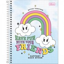 Caderno Universitario Good Vibes Arco Iris 1M 80Fls Tilibra