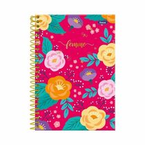 Caderno Universitario Femme Flores Rosa 1M 80Fls Foroni