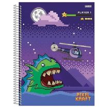 Caderno Universitario Pixel Monstro 1M 80Fls Sao Domingos