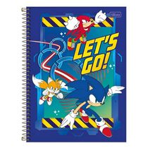 Caderno Universitario Sonic Let's Go 1M 80Fls Tilibra